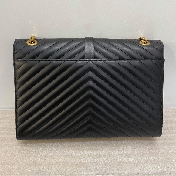 YSL Envelope Large Chevron Shoulder Bag - Picture 10 of 13